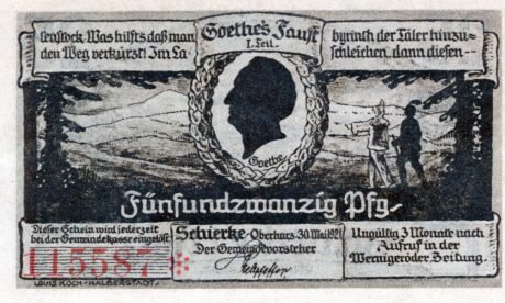 Аверс банкноты 25 пфеннигов (Германия) 1921 года