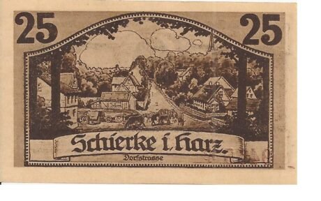 Реверс банкноты 25 fenigów (Niemcy) 1921