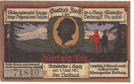 Аверс банкноты 50 fenigów (Niemcy) 1921