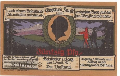 Аверс банкноты 50 fenigów (Niemcy) 1921