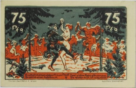 Реверс банкноты 75 пфеннигов Brocken/Brockenwirt (Германия) 1921 года