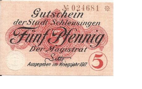 Аверс банкноты 5 fenigów (Niemcy) 1917