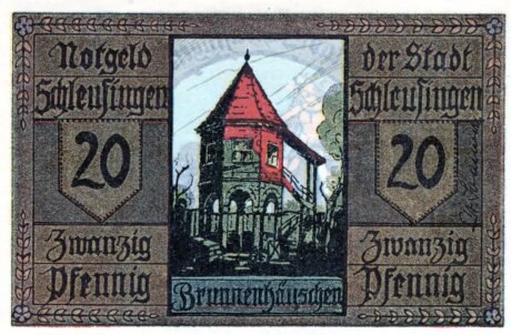 Реверс банкноты 20 fenigów (Niemcy) 1921