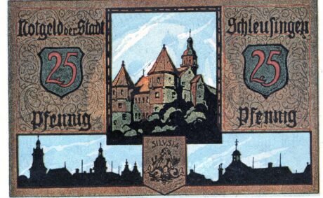 Реверс банкноты 25 fenigów (Niemcy) 1921