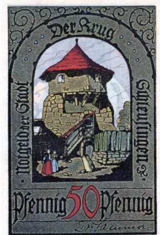 Реверс банкноты 50 fenigów (Niemcy) 1921