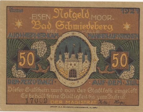 Аверс банкноты 50 fenigów (Niemcy) 1921