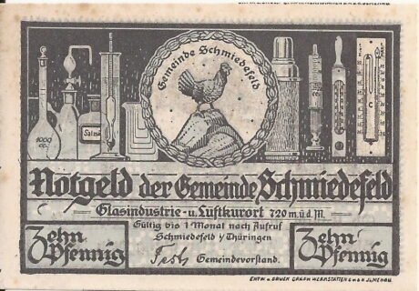 Аверс банкноты 10 fenigów (Niemcy)