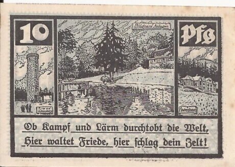 Реверс банкноты 10 fenigów (Niemcy)