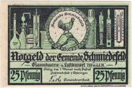 Аверс банкноты 25 fenigów (Niemcy)