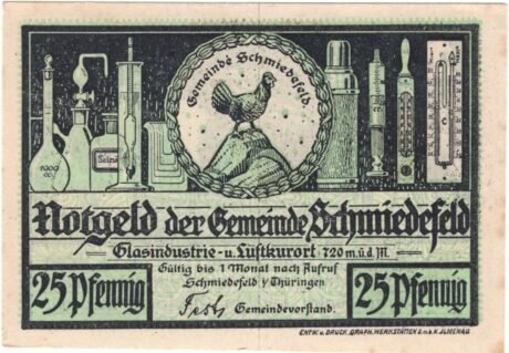 Аверс банкноты 25 fenigów (Niemcy)