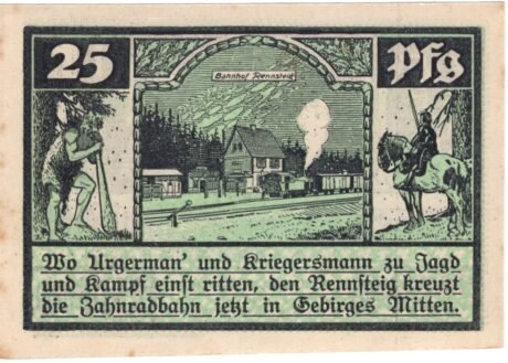 Реверс банкноты 25 fenigów (Niemcy)