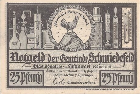 Аверс банкноты 25 fenigów (Niemcy) 1921