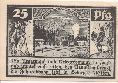 Реверс банкноты 25 fenigów (Niemcy) 1921
