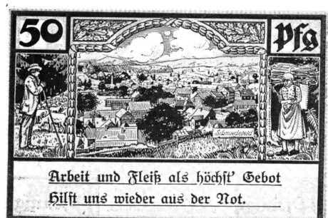 Реверс банкноты 50 fenigów (Niemcy) 1921