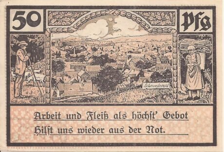 Реверс банкноты 50 fenigów (Niemcy) 1921