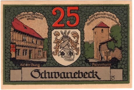 Реверс банкноты 25 fenigów (Niemcy) 1921