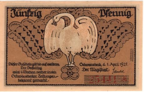 Аверс банкноты 50 fenigów (Niemcy) 1921