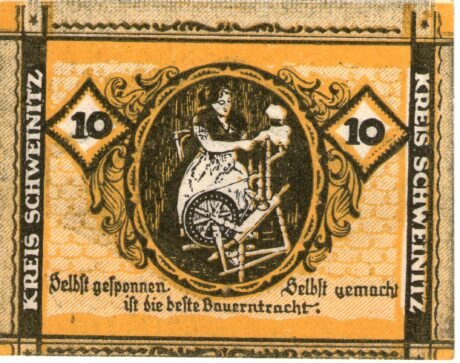 Реверс банкноты 10 пфеннигов Kreissparkasse Herzberg (Германия)