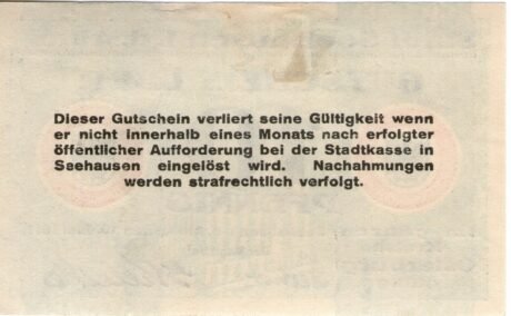 Реверс банкноты 10 пфеннигов (Германия) 1917 года