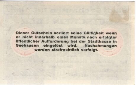 Реверс банкноты 50 пфеннигов (Германия) 1917 года
