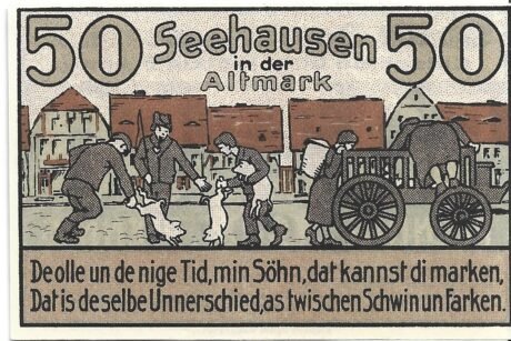 Реверс банкноты 50 fenigów (Niemcy) 1921