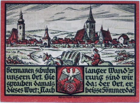 Реверс банкноты 25 fenigów Dreyse Series (Germany) 1921