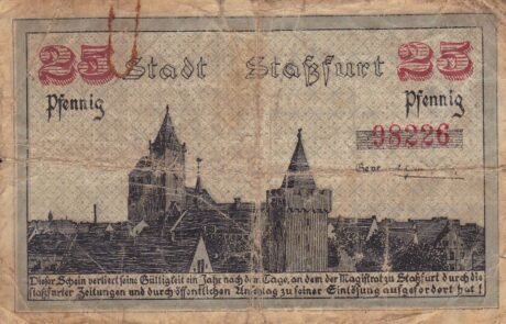 Реверс банкноты 25 fenigów (Niemcy) 1918