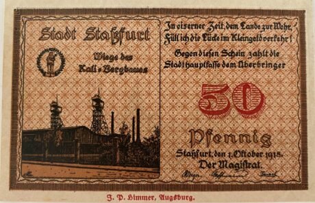 Аверс банкноты 50 fenigów (Niemcy) 1918