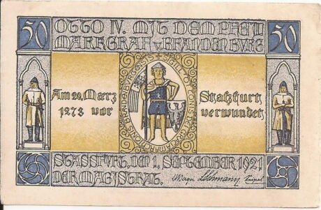 Реверс банкноты 50 fenigów (Niemcy) 1921