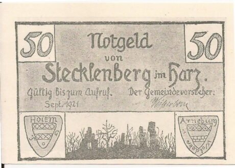 Аверс банкноты 50 fenigów (Niemcy) 1921