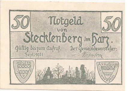 Аверс банкноты 50 fenigów (Niemcy) 1921