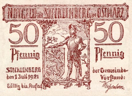 Аверс банкноты 50 fenigów (Niemcy) 1921