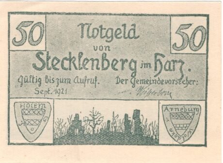 Аверс банкноты 50 fenigów (Niemcy) 1921