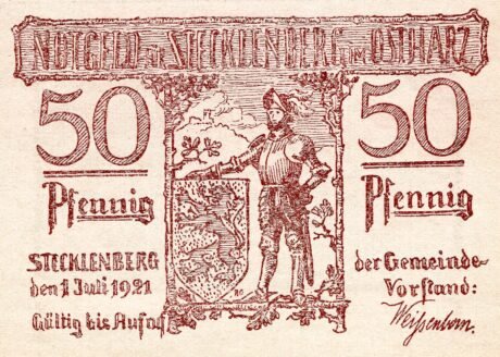 Аверс банкноты 50 fenigów (Niemcy) 1921