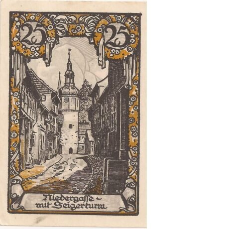 Реверс банкноты 25 fenigów (Niemcy) 1921