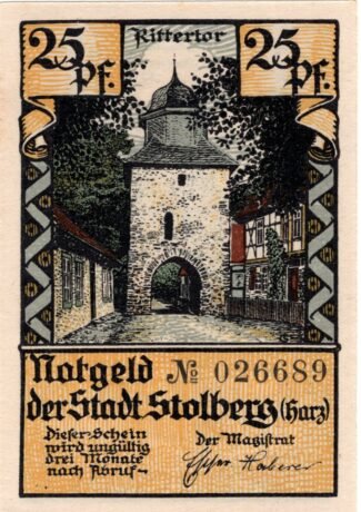 Аверс банкноты 25 fenigów (Niemcy) 1922