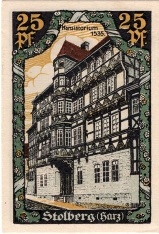 Реверс банкноты 25 fenigów (Niemcy) 1922