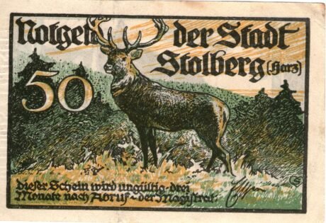 Аверс банкноты 50 fenigów (Niemcy) 1921