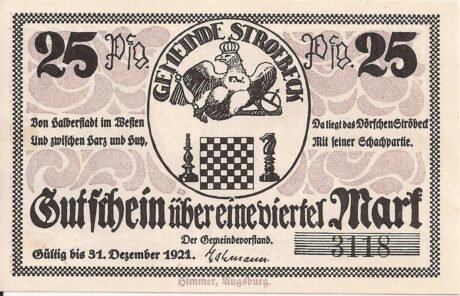 Аверс банкноты 25 fenigów (Niemcy)