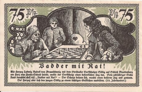 Реверс банкноты 75 пфеннигов (Германия) 1921 года