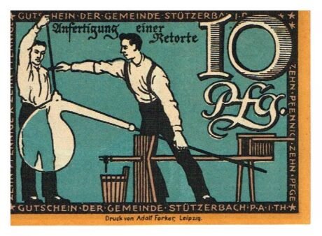 Реверс банкноты 10 fenigów (Niemcy) 1921