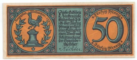 Аверс банкноты 50 fenigów (Niemcy) 1921