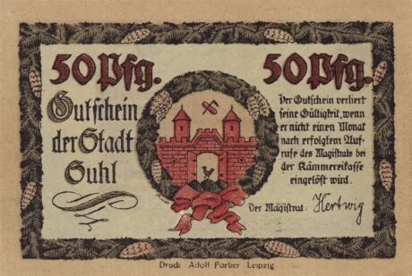 Аверс банкноты Seria zabytków 50 fenigów – Kreuzkirche (Niemcy)