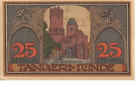 Реверс банкноты 25 fenigów (Niemcy) 1921