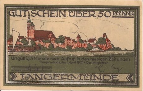 Аверс банкноты 50 fenigów (Niemcy) 1921