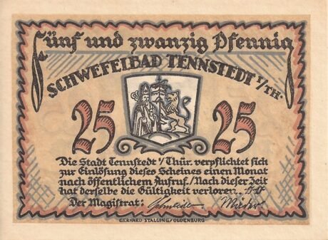 Аверс банкноты 25 пфеннигов (Германия)