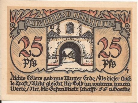 Реверс банкноты 25 пфеннигов (Германия)