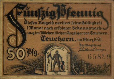 Аверс банкноты 50 fenigów (Niemcy) 1921