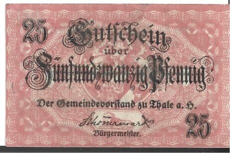 Аверс банкноты 25 fenigów (Niemcy)