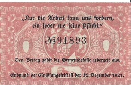 Реверс банкноты 25 fenigów (Niemcy)